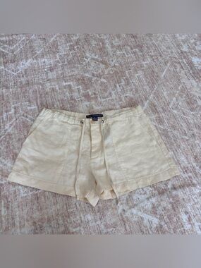 Ralph Lauren Light Cream High-Waist Linen Shorts